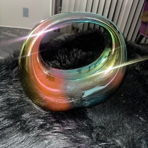 Iridescent Glass Art Sculpture